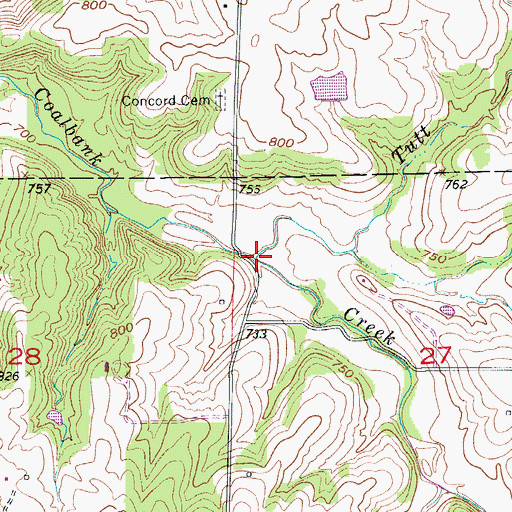 Topographic Map of Tutt Branch, MO