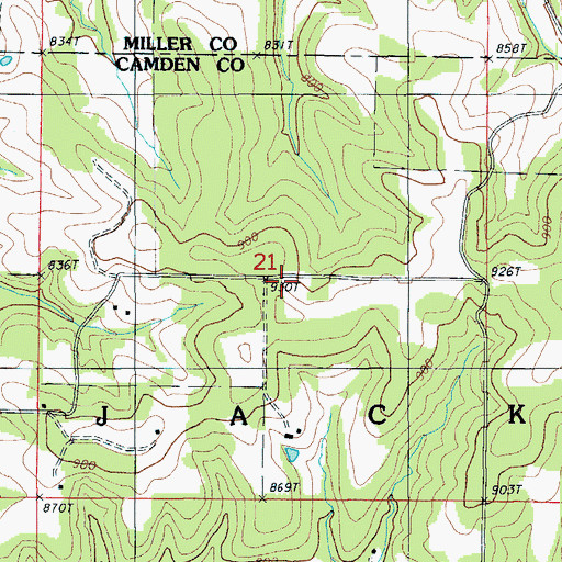 Topographic Map of Twelve Corners Church (historical), MO