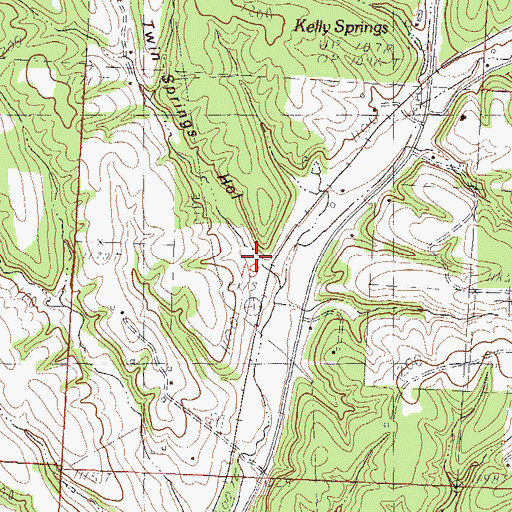 Topographic Map of Twin Springs Hollow, MO