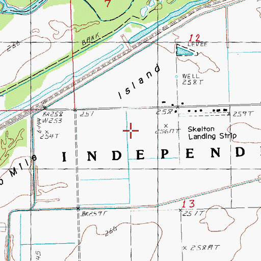 Topographic Map of Two Mile Island, MO
