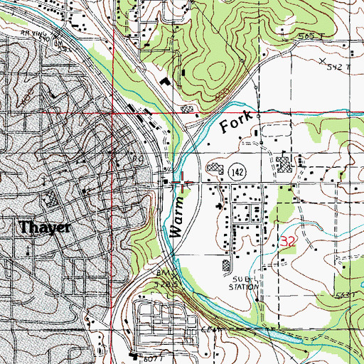Topographic Map of Twomile Creek, MO