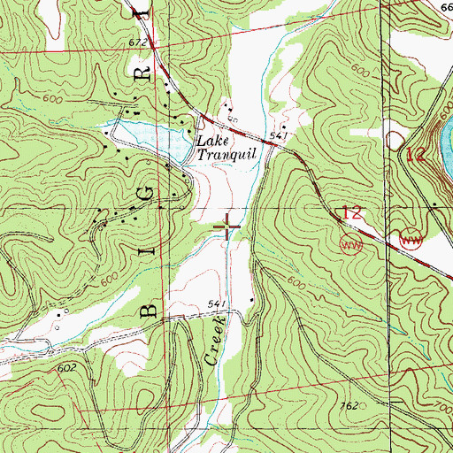 Topographic Map of Tyrey Creek, MO