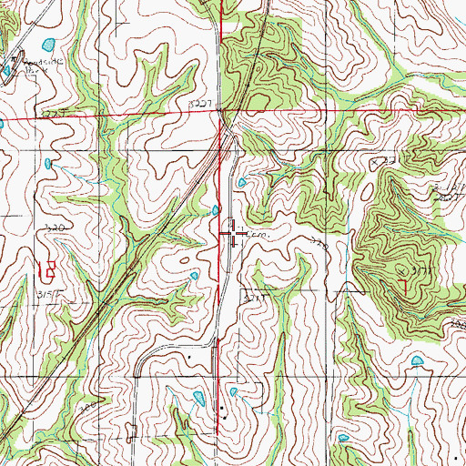 Topographic Map of Underwood Cemetery, MO