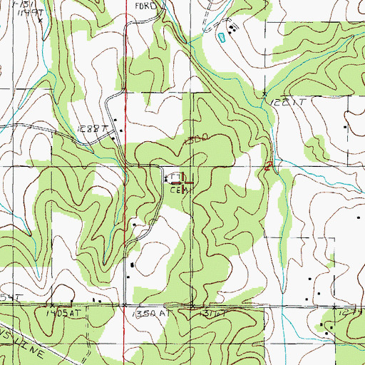 Topographic Map of Union Chapel, MO