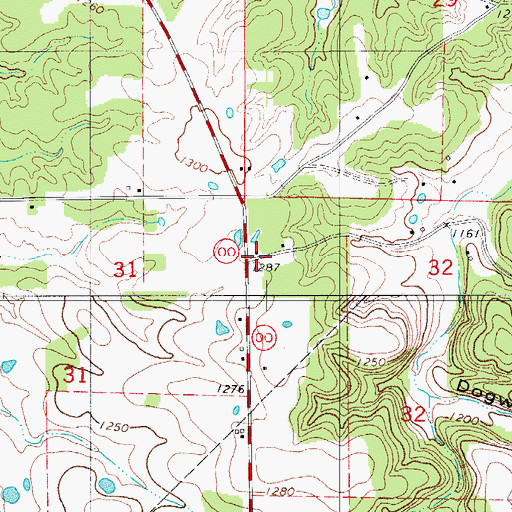 Topographic Map of Union Church, MO