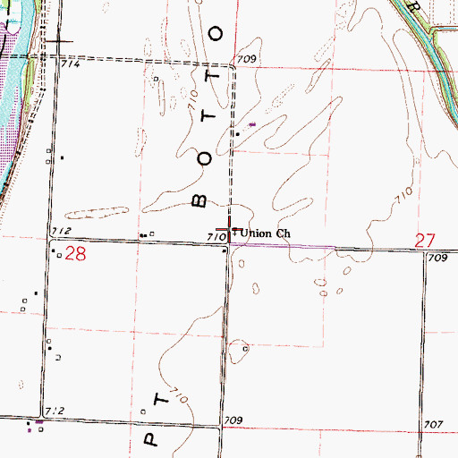 Topographic Map of Union Church, MO