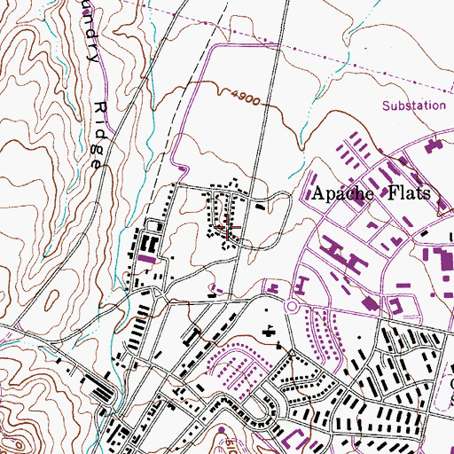Topographic Map of Apache Flats, AZ