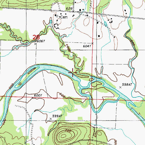 Topographic Map of Mud Creek, AR