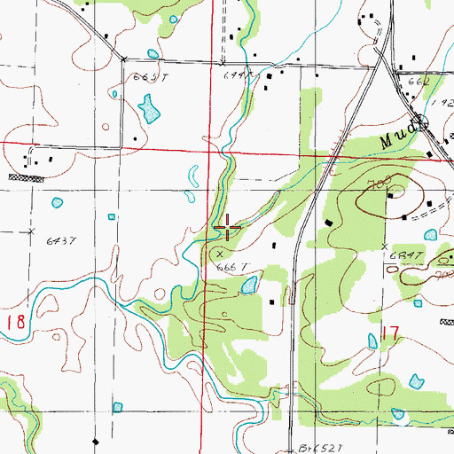 Topographic Map of Mud Creek, AR