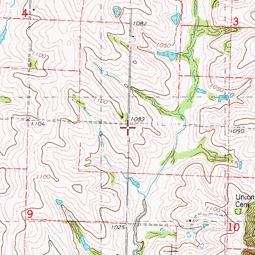 Topographic Map of Union Grove School (historical), MO