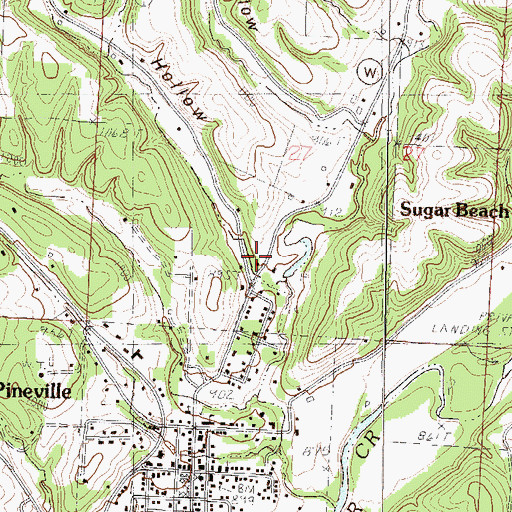 Topographic Map of Union Hollow, MO