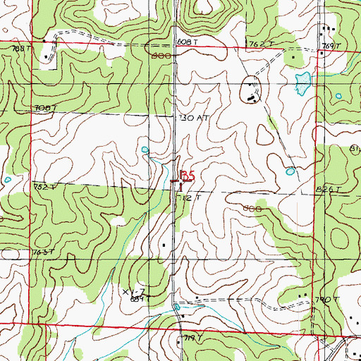 Topographic Map of Union Point School, MO