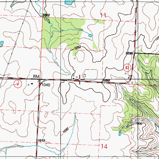 Topographic Map of Union School, MO
