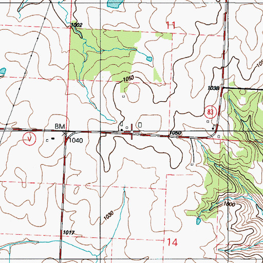 Topographic Map of Union School, MO