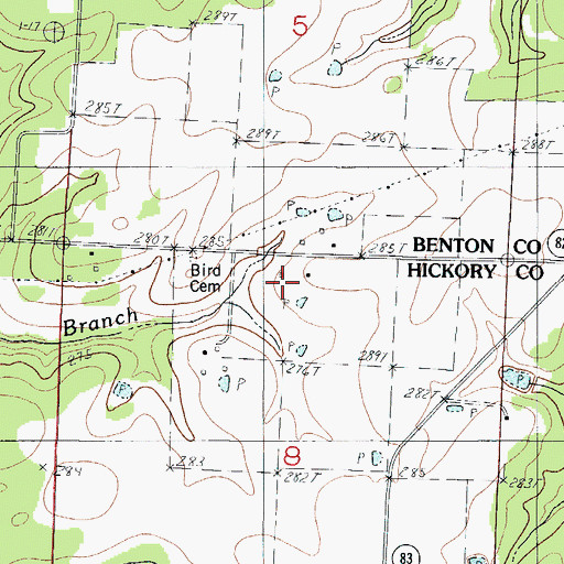 Topographic Map of Union School, MO