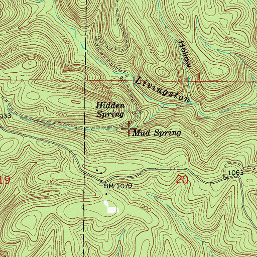 Topographic Map of Mud Spring, AR