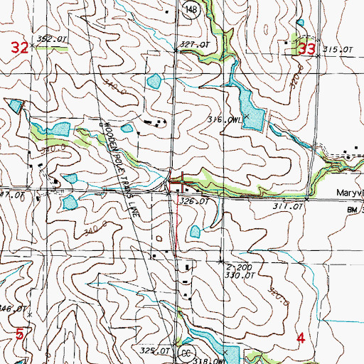 Topographic Map of Union School (historical), MO
