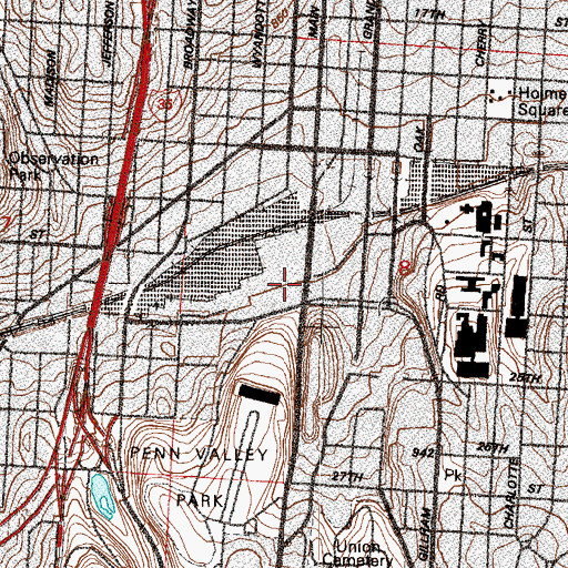 Topographic Map of Union Station, MO