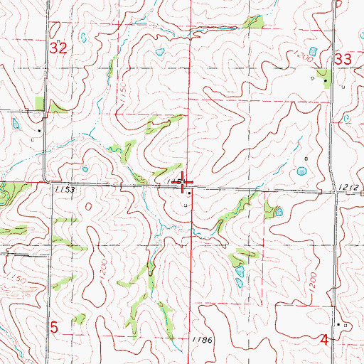 Topographic Map of Unity Church (historical), MO