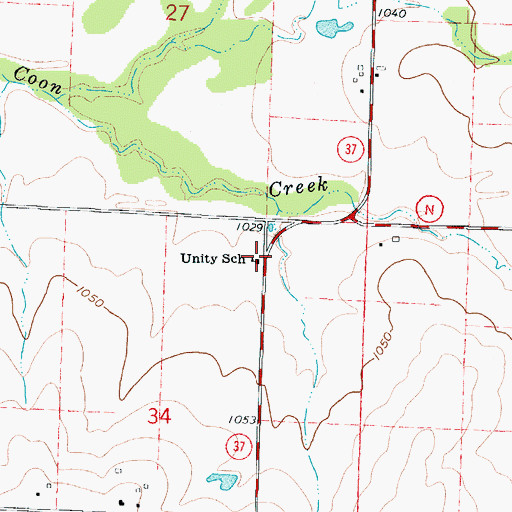 Topographic Map of Unity School (historical), MO
