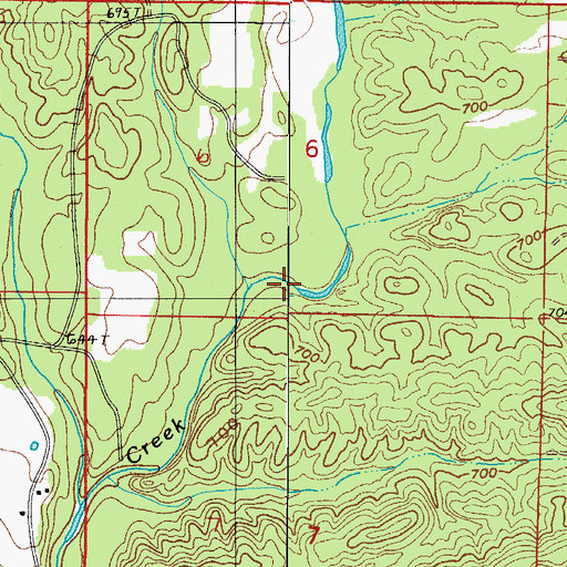 Topographic Map of Muddy Creek, AR