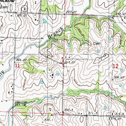 Topographic Map of Upper Neely School (historical), MO