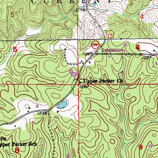 Topographic Map of Upper Parker Church, MO