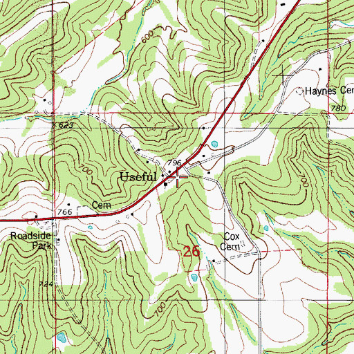 Topographic Map of Useful, MO