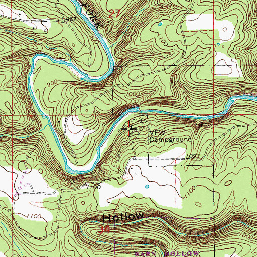 Topographic Map of VFW Campground, MO