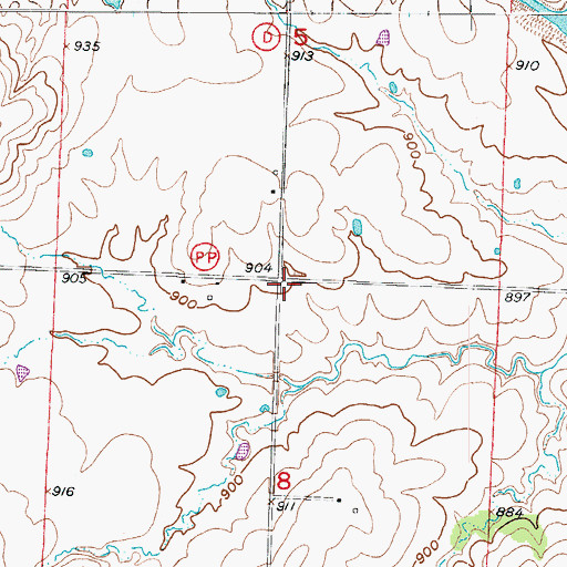 Topographic Map of Valley Grove School (historical), MO
