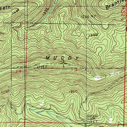Topographic Map of Muddy Mountain, AR
