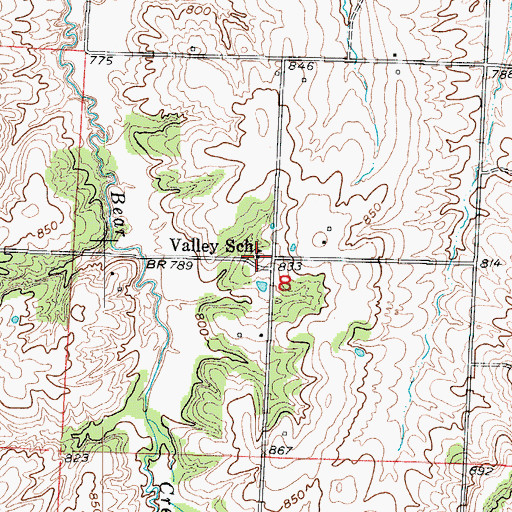 Topographic Map of Valley School (historical), MO