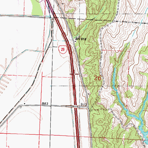 Topographic Map of Valley View School (historical), MO