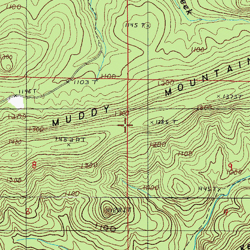 Topographic Map of Muddy Mountain, AR