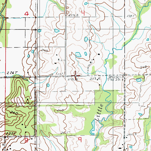 Topographic Map of Van Horne Cemetery, MO