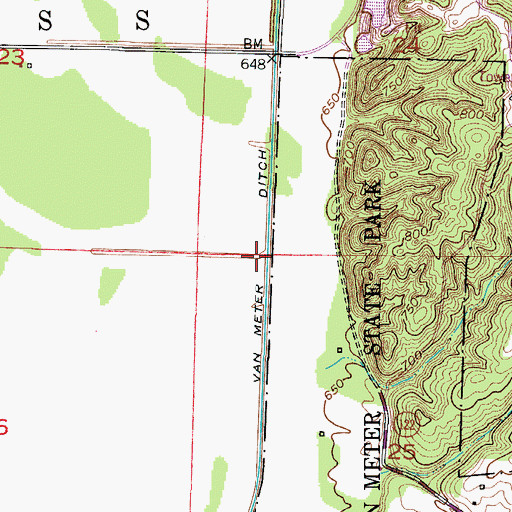 Topographic Map of Van Meter Ditch, MO