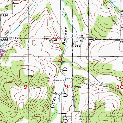 Topographic Map of Van Zant Creek, MO