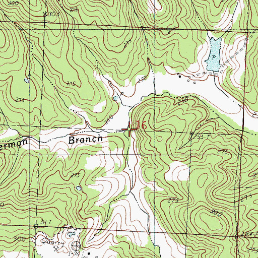 Topographic Map of Vanderman Branch, MO