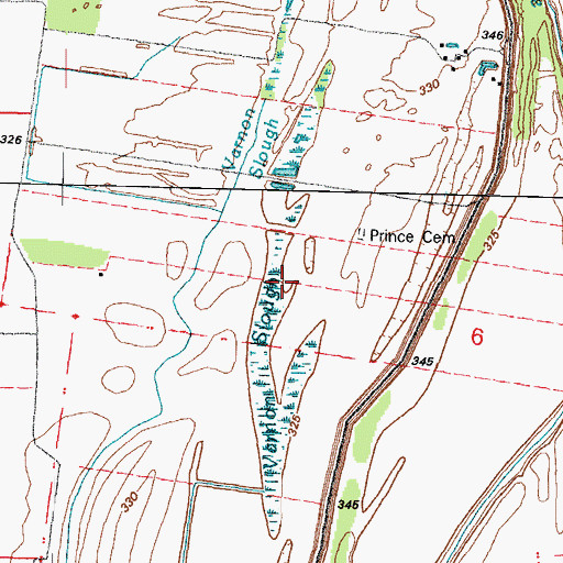 Topographic Map of Varnon Slough, MO