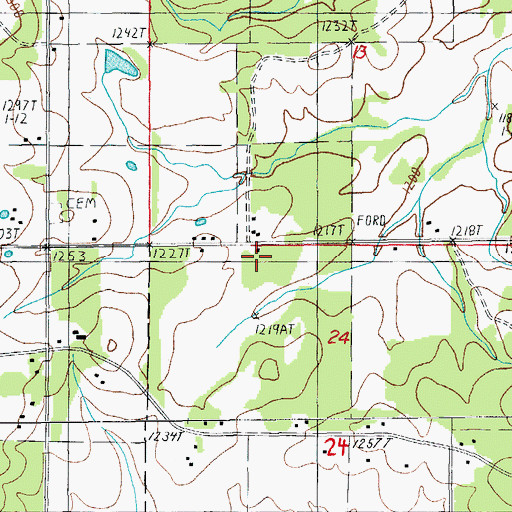 Topographic Map of Vaughn School (historical), MO