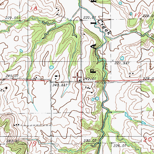 Topographic Map of Vaughn School, MO