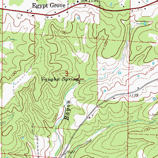 Topographic Map of Vaughn Spring, MO
