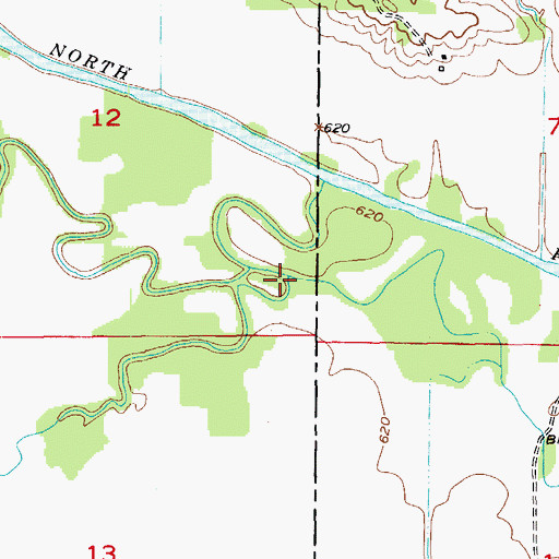 Topographic Map of Vernon Branch, MO
