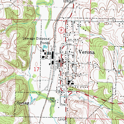 Topographic Map of Verona, MO