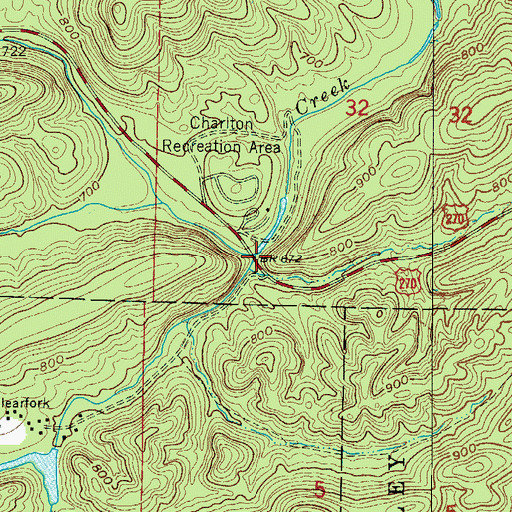 Topographic Map of Murphy Creek, AR