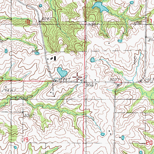 Topographic Map of Victor School, MO