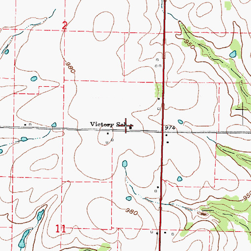 Topographic Map of Victory School (historical), MO