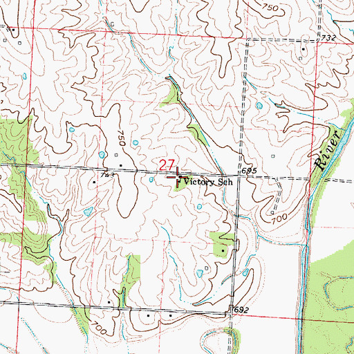Topographic Map of Victory School (historical), MO