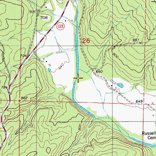 Topographic Map of Murray Chapel School, AR