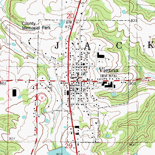 Topographic Map of Vienna, MO